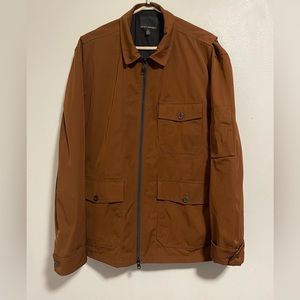Banana Republic Mens Jacket XL Brown Water Repellent Full Zip Up Pockets Jacket